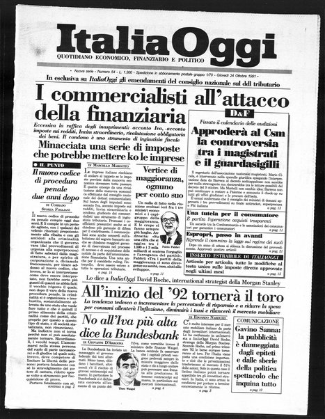 Italia oggi : quotidiano di economia finanza e politica